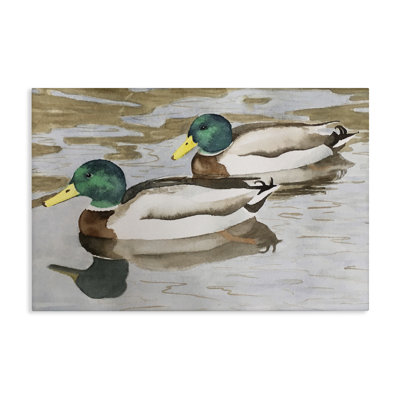 Mallard Ducks Pair Canvas, design by Stephanie Fielden