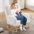 27.5-Inch Wide Rocking Chair with Solid Wood Legs and Ergonomic Lumbar Support Pillow-1390544375