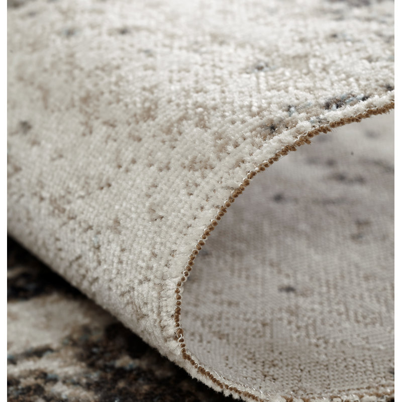 Earth Area Rug in Navy Blue/Charcoal/Ivory, Rectangle 5'3" x 7'6"