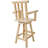Rustic Bar Stool - Fir Wood Construction, Chair With Footrest,Wide Armrest, Rustic Kitchen Stool, Tall Bistro Chair For Dining Room, Restaurant, Pub, 4-Foot,Light Brown Color
