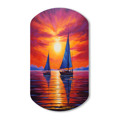 Amiraka - Bateau à voile en forme de cylindre, art mural asymétrique en métal