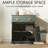 Elegant Small Buffet Cabinet With Led Lights - Space-saving Small Sideboard With Adjustable Shelf, Glass Doors & Drawer - Modern Kitchen Storage For Coffee, Cups & Essentials-149831690