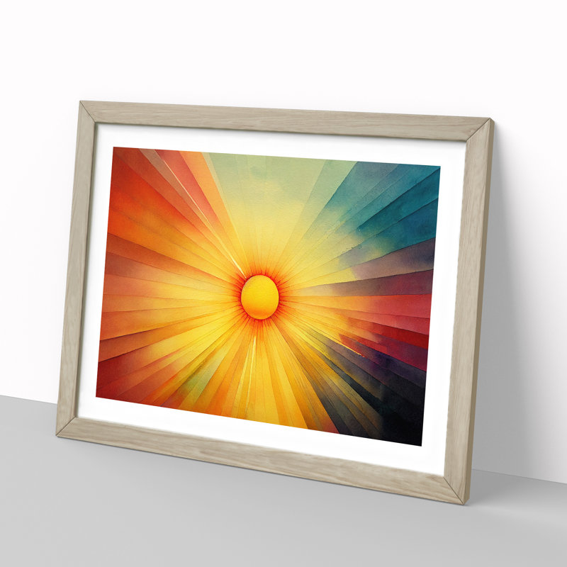 XH1022-8984X The Rising Sunset Vol.2 Abstract 1 Piece Single Picture Frame Wall Art, 46cm H x 64cm W x 2cm D, Oak