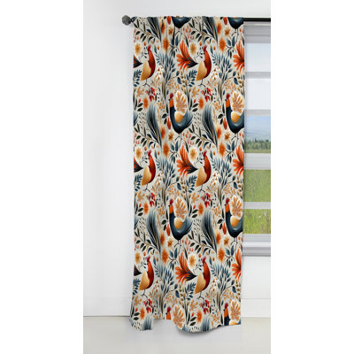 Country Charm Red Rooster Motif I - Rideau occultant marbre marbre abstrait - 1 panneaux