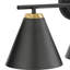 Luminaire de meuble-lavabo contemporain noir mat avec 3 lumières 22 po Avec