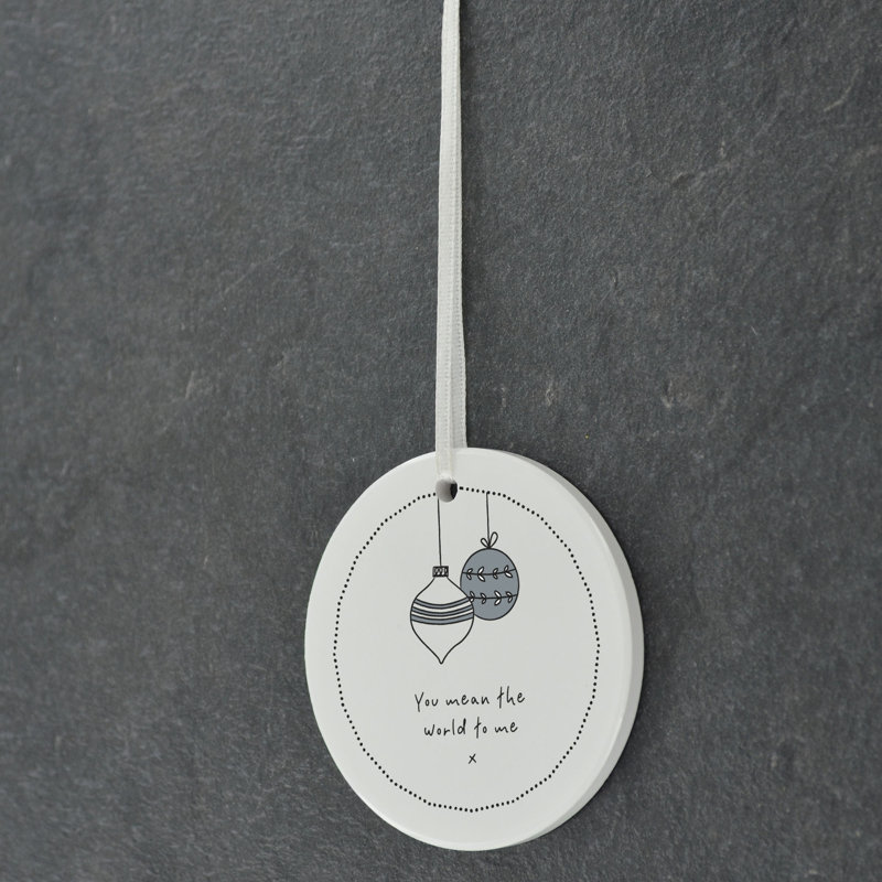 The Seasonal Aisle Baubles Christmas Circle Shaped Ceramic Ornament
