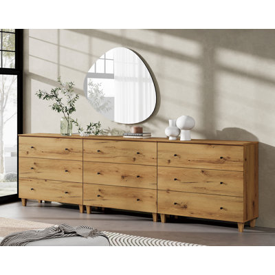 Commode 3 en 1 Lysiane avec 9 tiroirs pour la chambre à coucher