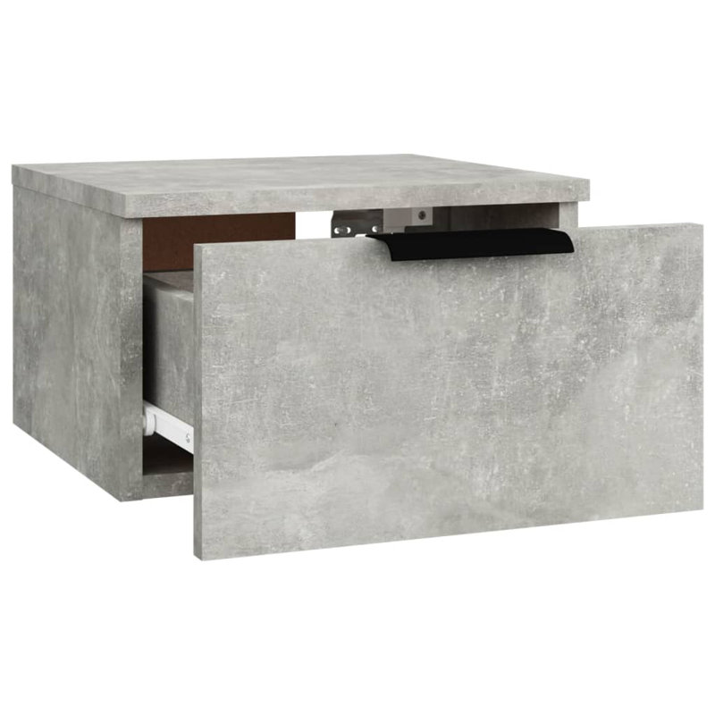 34 cm W Bedside Table, Grey, Individual