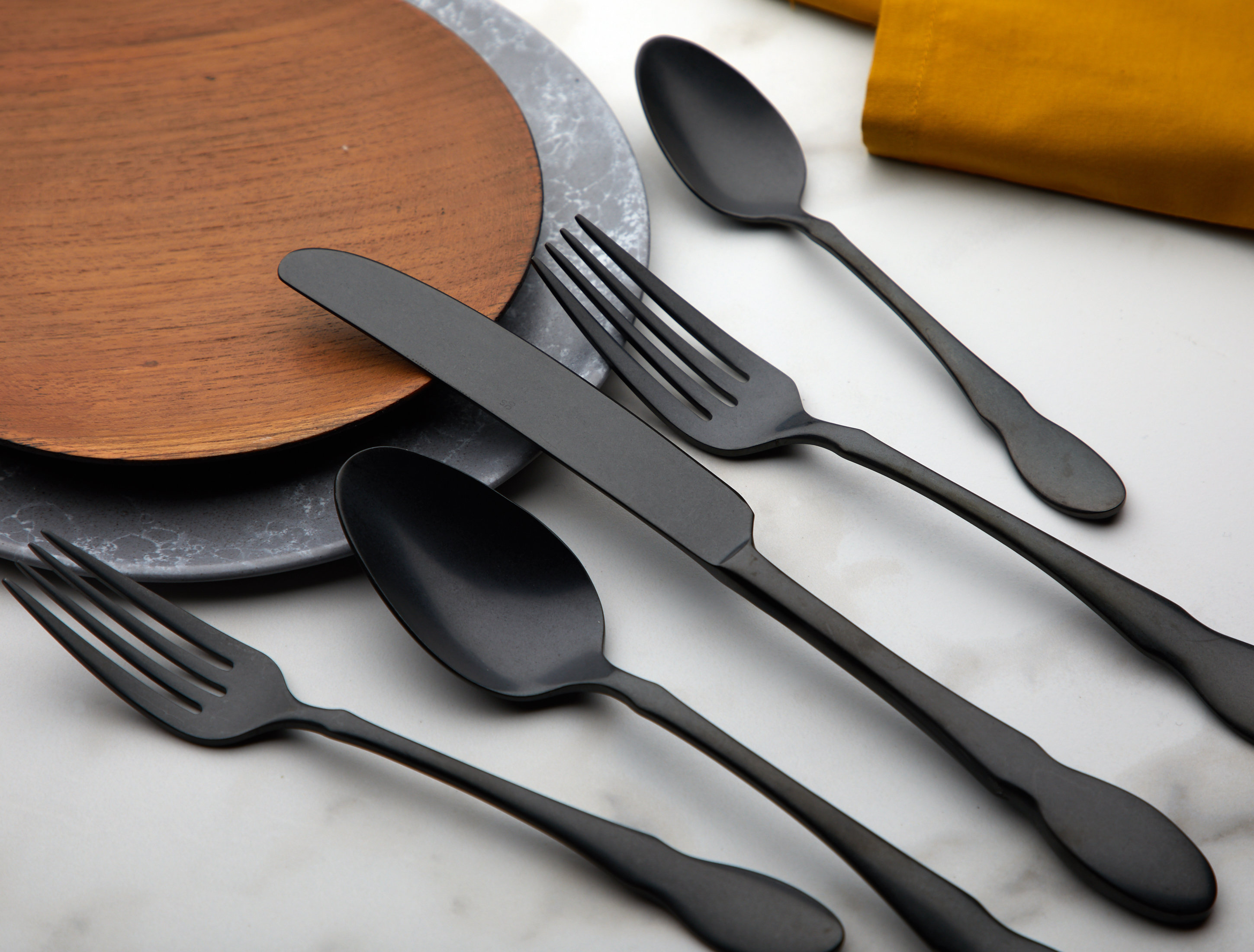 24-Piece Black Silverware Set with Steak Knives, Unique Flower Design  Flatware Cutlery Set, Fork Spoon Knife, Mirror Polished - AliExpress