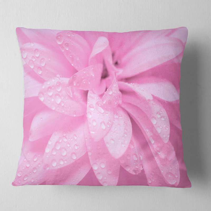 Coussin abstrait fleur abstraite avec pétales, 16 po x 16 po, Coussin décoratif