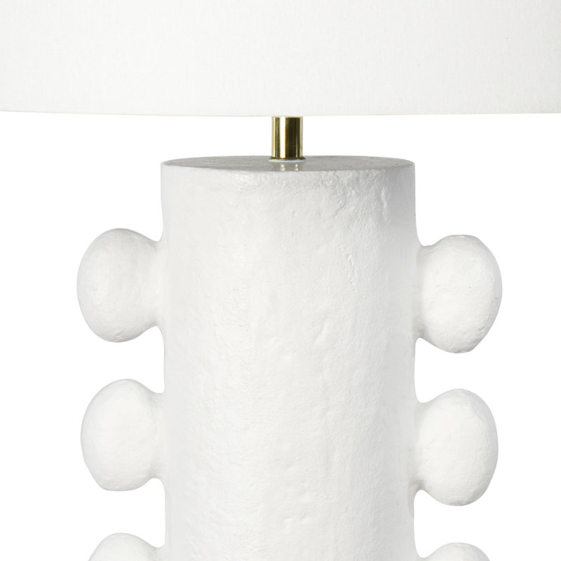 Sanya Metal Table Lamp, White, 30" H x 17" W x 17" D