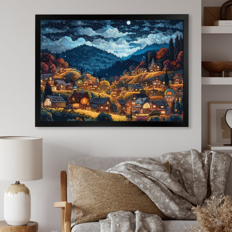 Petit village alpin de Steadham en automne I, Cadre photo noir, H 12 po x l 20 po x P 1 po