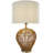 Easthampton Rattan Handmade Woven Open Frame Brown Table Lamp with Gold Accents