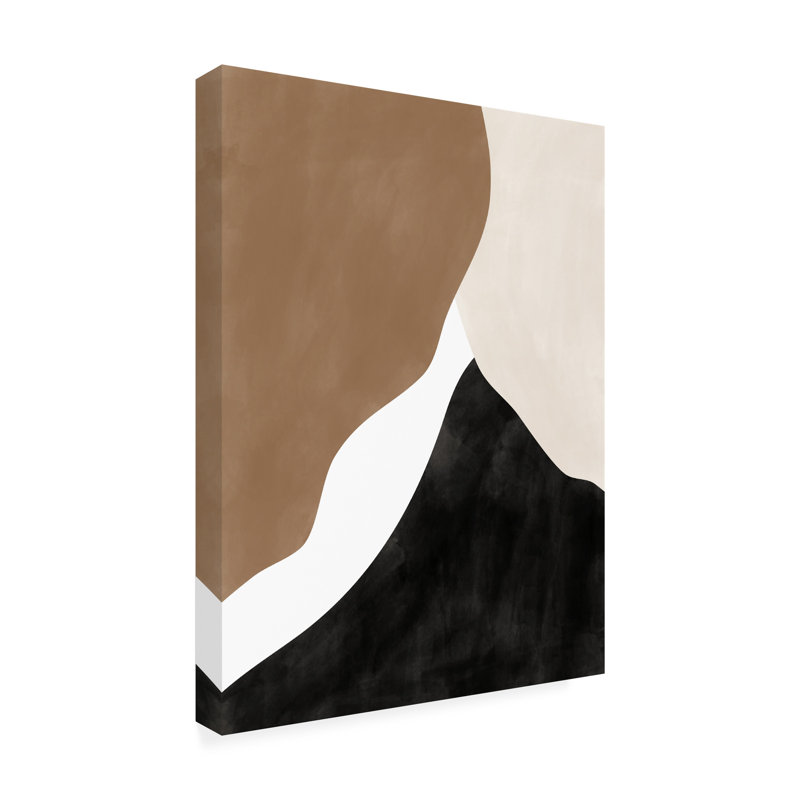 " Abstract Beige And Brown Art No.1 " by Elena Ristova, 24" H x 18" W x 2" D