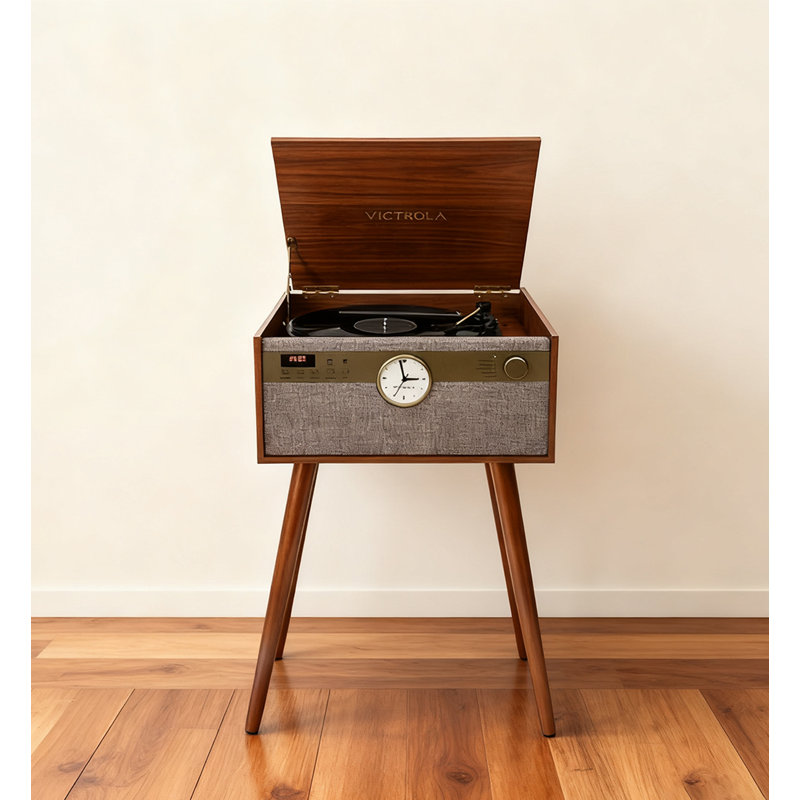 6-In-1 Floorstanding Turntable: Vinyl, Cd, Bluetooth Speaker
