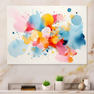 Pastel Colour Geometric Ink Collage IV - Geometric Metal Wall Art MT137601