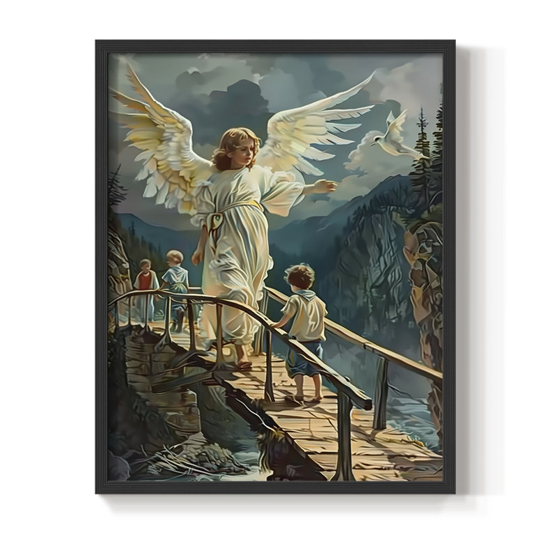Religious Series CDXLVII, reproduction encadrée - bois massif, H 30 po x l 24 po, Noir