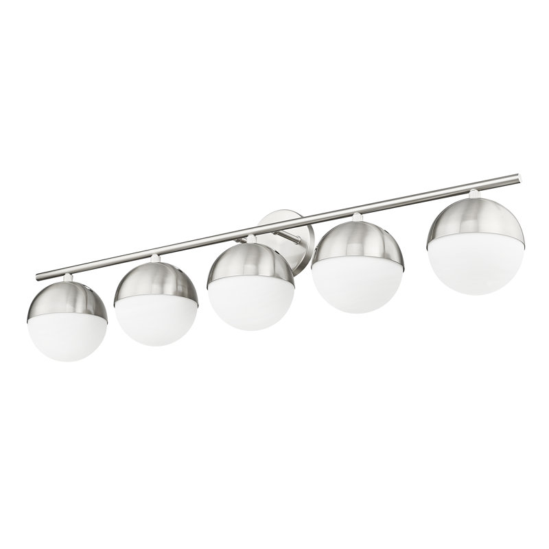 Trombetta 40 inch 5 Light Vanity in Matte Black, Brushed Nickel