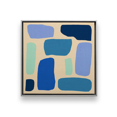 12 "x 12" Chromatique Rhythms v3, reproduction sur toile dans un cadre blanc