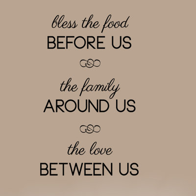 Décalcomanie murale "bless the food" avant us