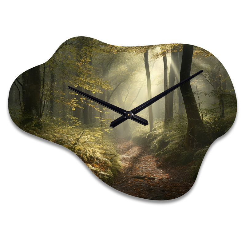 Horloge murale Misty Trail In The Woods I - Forest Cloud, Grand