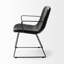 Chaise rembourrée noire en similicuir-2139657558