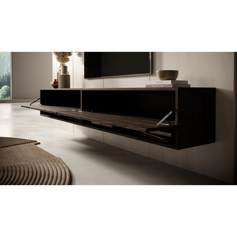 Hesketh Unfinished Floating TV Stand for TVs up to 75", Walnut