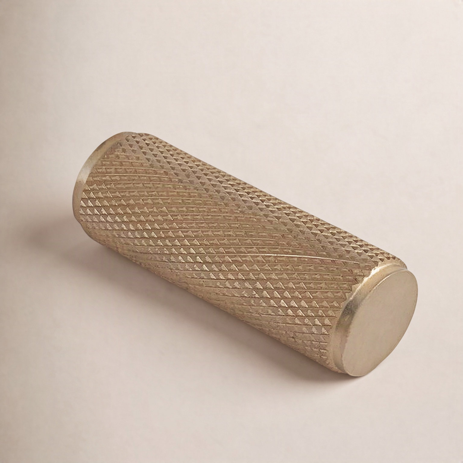 Texture Solid Brass Peg Knob, Brushed Brass