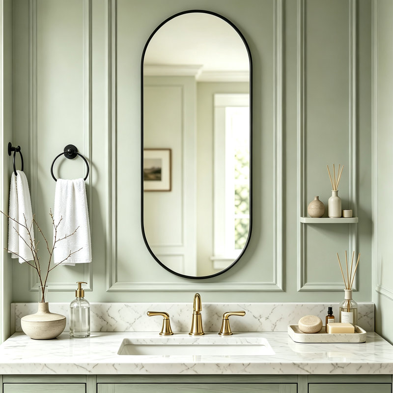 Miroir avec cadre en PVC NOIR 18 po x 40 po