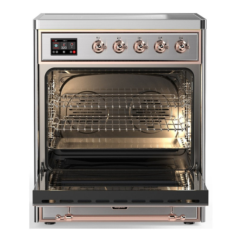 Majestic III Series 30 Inch Induction Range with 4 Induction Elements in Stainless Steel (Copper Trim), Stainless Steel
