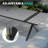 8-12 Person Plastic Desktop & Aluminum Frame Rectangular Outdoor Dining Table with Umbrella Hole-1393225617-1392910079