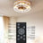 Caged Ceiling Fan With Lights Remote Control,Semi -Embedded Modern Ceiling Fans, 6 Speeds Reversible Blades, 4 Led Bulbs Include(White)