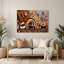 Art mural en métal brun de l'Action de grâce de style scandinave brun-614387085