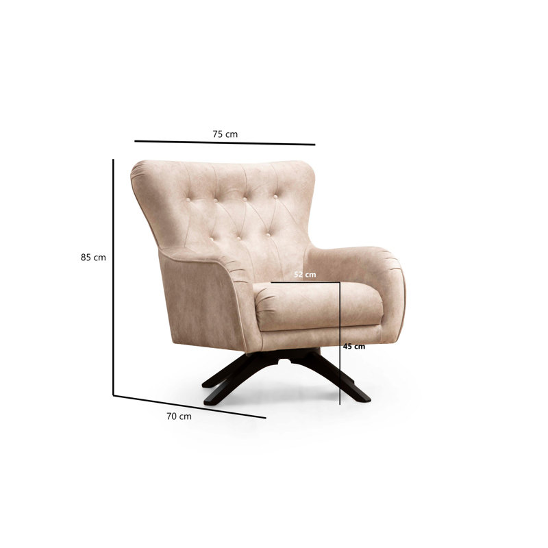 Fauteuil Chesterfield rembourré Sulayman