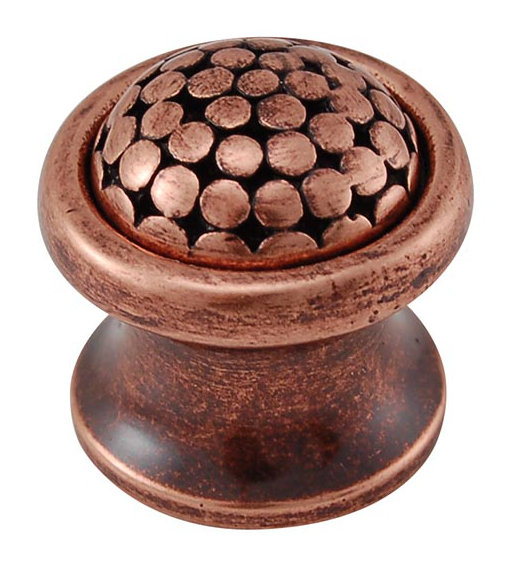 Tiziano Mushroom Knob, 0.875" H x 0.875" W x 0.875" D, Antique Copper