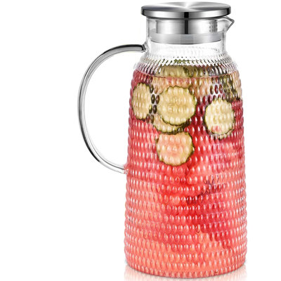 80oz Glass Pitcher Water Pitcher with Lid Iced Tea Pitcher Lemonade Pitcher 80oz Glass Pitcher Water Pitcher with Lid Iced Tea Pitcher Lemonade Pitcher
