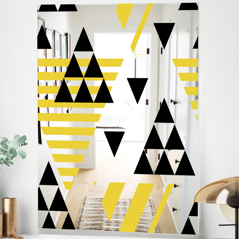 Triangular Diamond Universe 3 - Miroir Mid-Century - Miroir décoratif contemporain, H 39,4 po x l 29,5 po