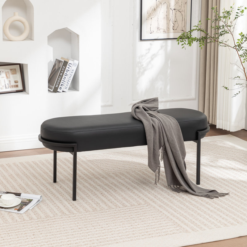 Jolanta Upholstered Bench, Carbon Black