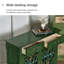 Banc de rangement vert en bois manufacturé