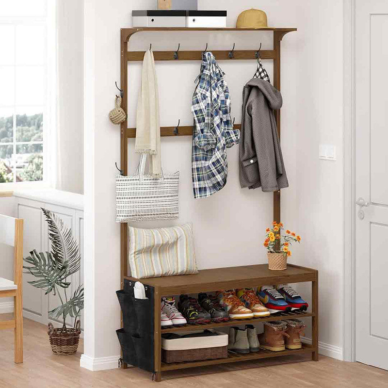 Arbre d'entrée Aamya d'une largeur de 39,3 po avec banc et rangement pour chaussures