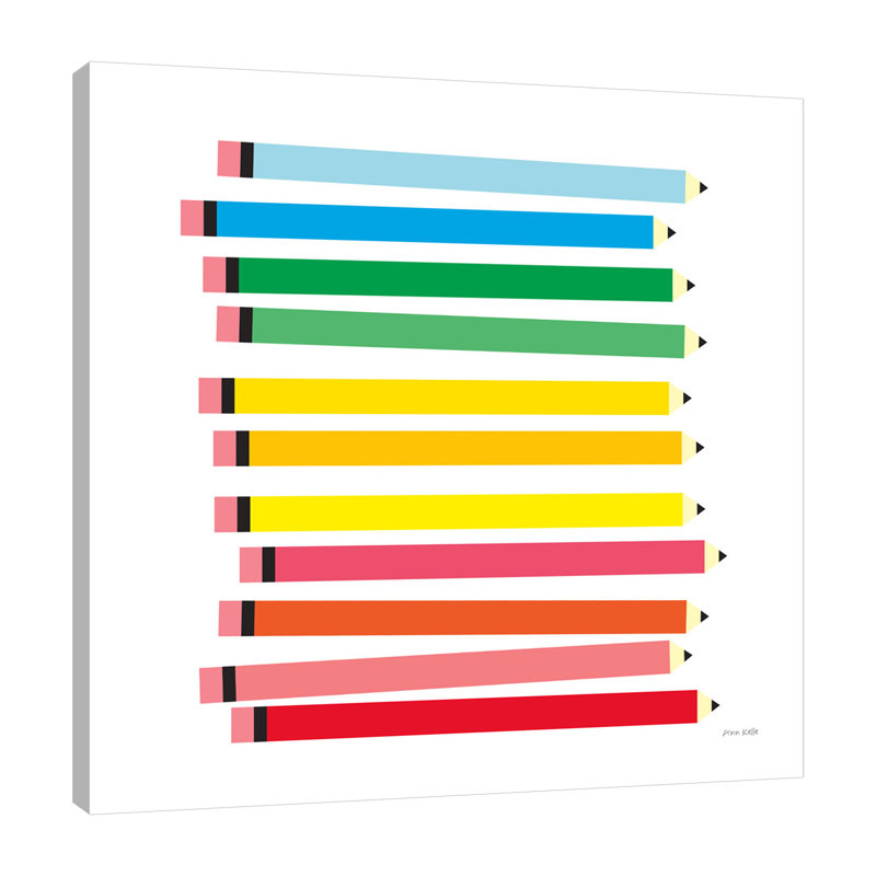 «Colored Pencils», toile tendue par Ann Kelle, H 24 po x l 24 po x P 1,5 po