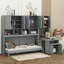 Lit escamotable simple compact avec tiroirs de rangement intégrés et bureau-2036597550