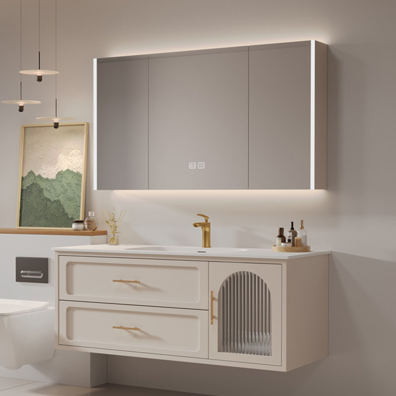 Light luxury cream style bathroom cabinet