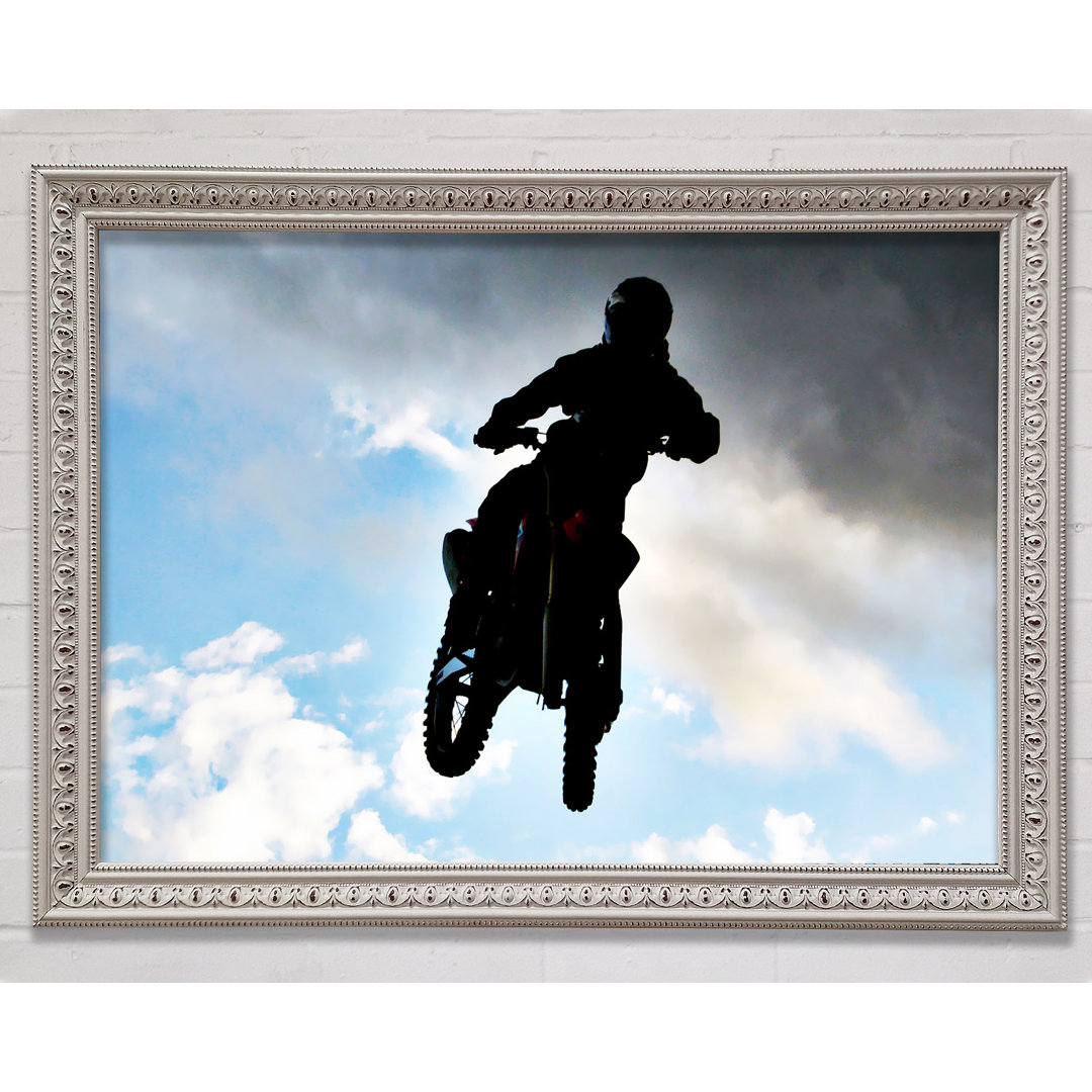 Gerahmter Kunstdruck Motorcross Freestyle In The Sky