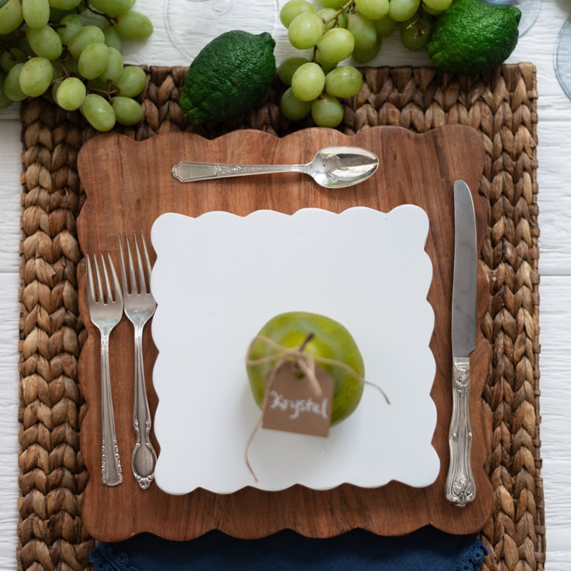 Scalloped Square Cutting Board - 12"W, 12" W