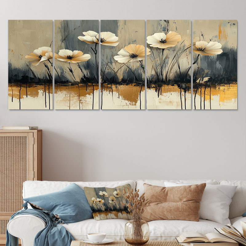 Minimalisme, désert, fleur d'œillets IV - œillets, art mural - ensemble de décorations murales traditionnelles, 5