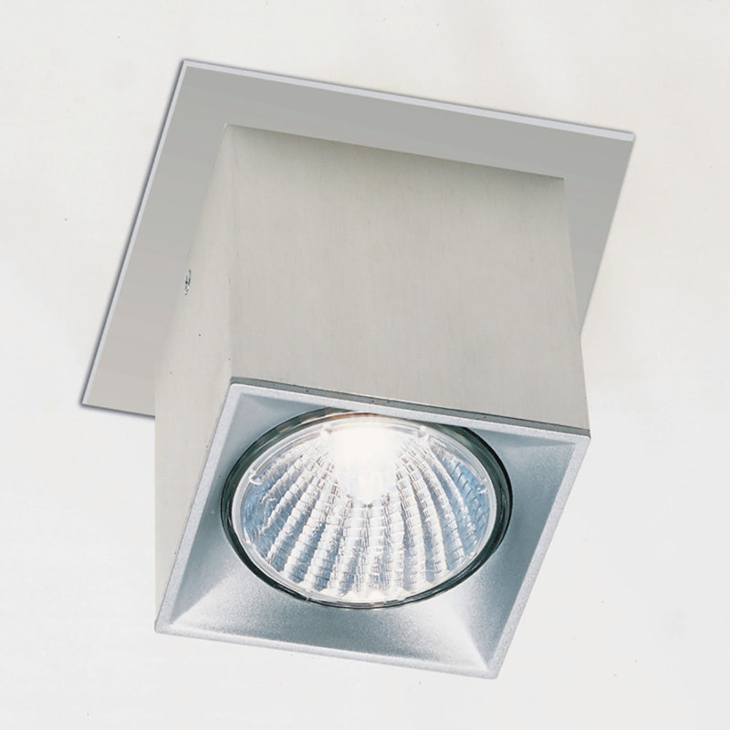 Dau Spot 1 - Light 3.125" Unique/Statement Square Flush Mount, 3.5'' H x 3'' W x 3'' D, White