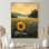 Drax Sunflowers On A Foggy Farm - Tournesols, reproductions encadrées