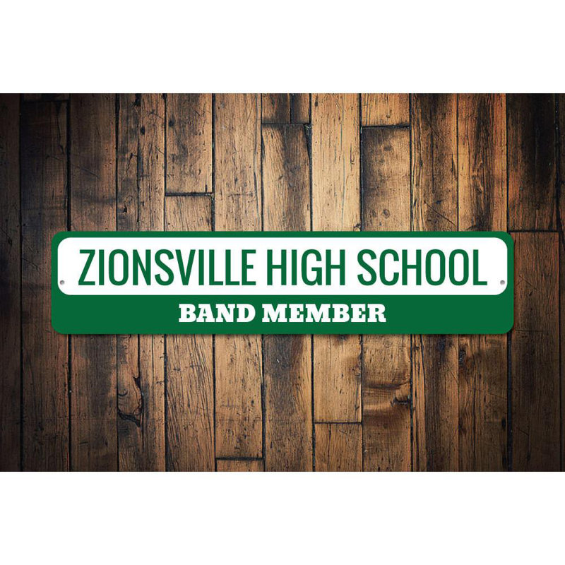 School Band Custom Aluminum Sign, 6" H x 24" W x 0.063" D