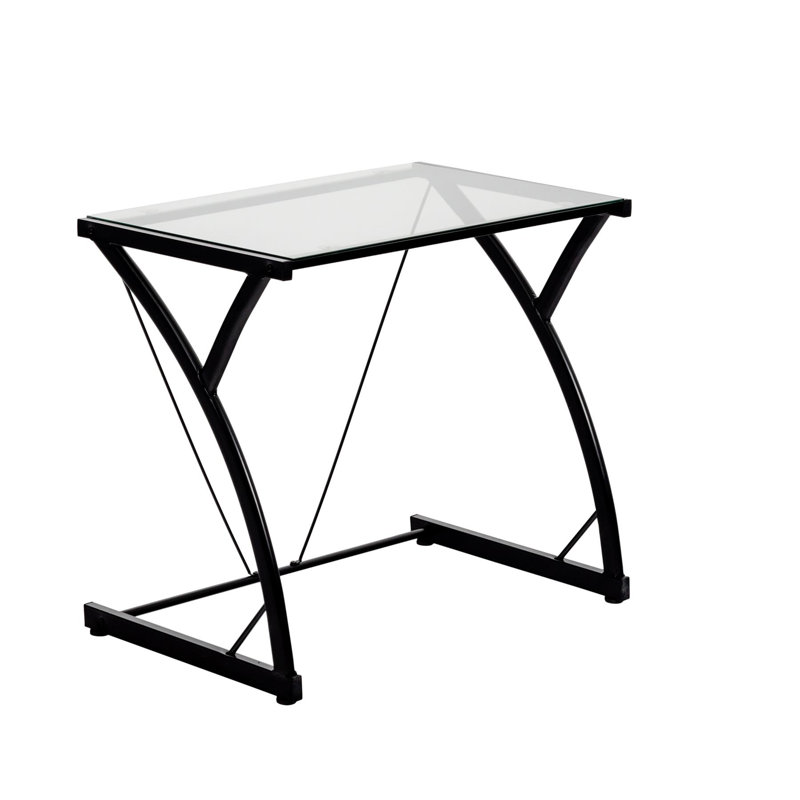 Glass Top Computer Desk, Black
